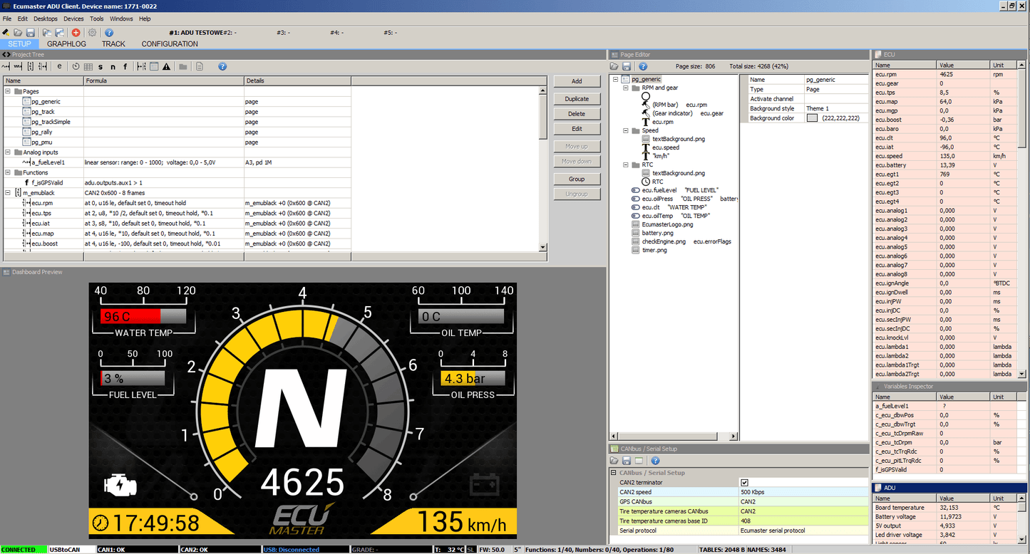 EcuMaster Advanced Display Unit 5"